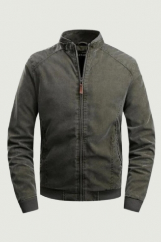 Herfst Militaire Jassen Heren Effen Opstaande Kraag Tactische Casual Dik Warm Windjack