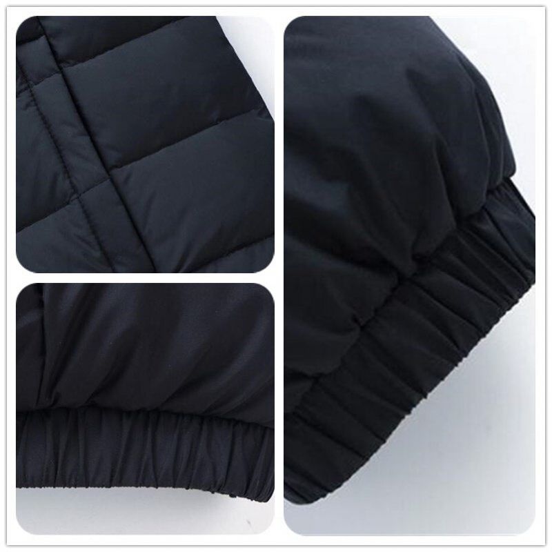 Herfst Winter Dikke Warme Donsjassen Casual Stand Kraag Slanke Draagbare Parka Witte Eendendons Jassen Uitloper Windjack Kleding - Zwart