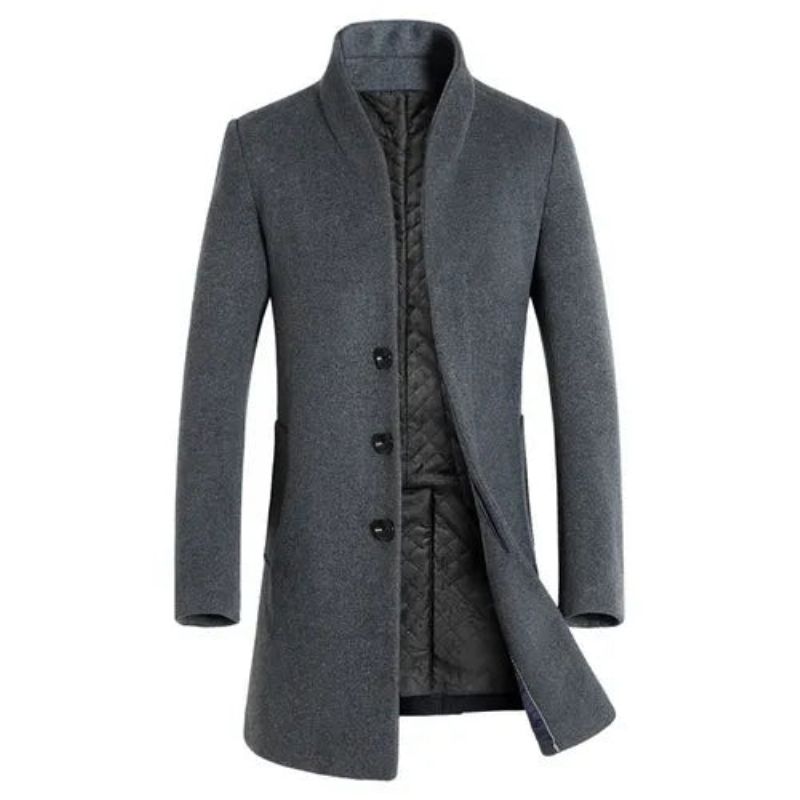 Herfst Winter Merk Heren Wolmixen Jassen Overjas Luxe Business Casual Wollen Jas - Marineblauw