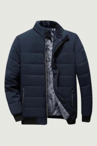 Jas Heren Dikke Fleece Parka's Rits Warm Uitloper Slanke Casual Jassen Winter Windjack Herenkleding