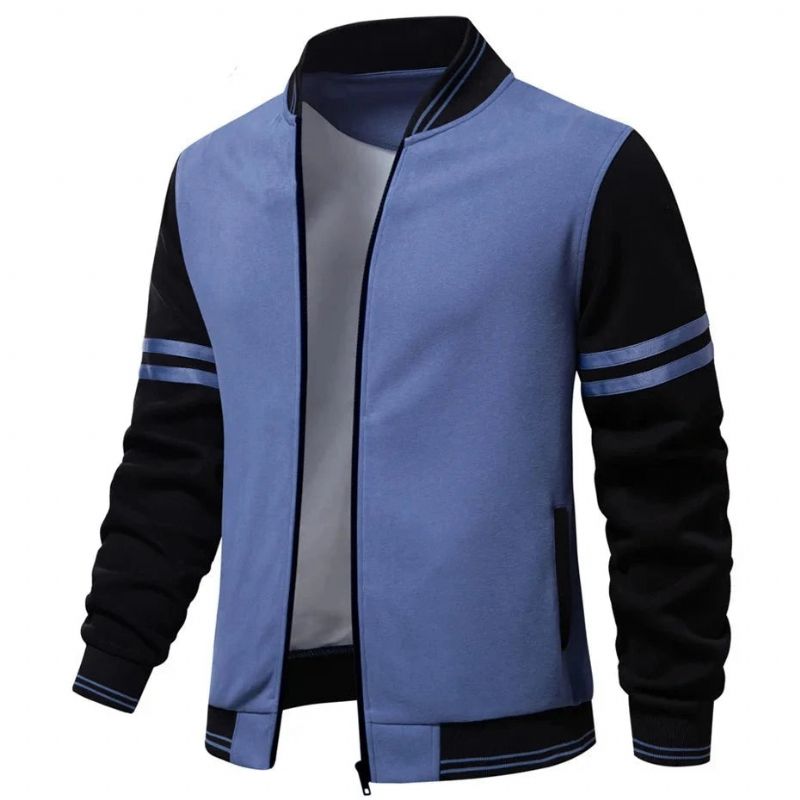 Jas Heren Lente Herfst Baseball Jas Jas Casual Mouw Patchwork Jas Jas Mannelijke Bovenkleding - Blauw