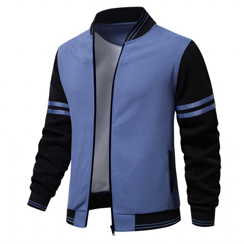 Jas Heren Lente Herfst Baseball Jas Jas Casual Mouw Patchwork Jas Jas Mannelijke Bovenkleding - Blauw