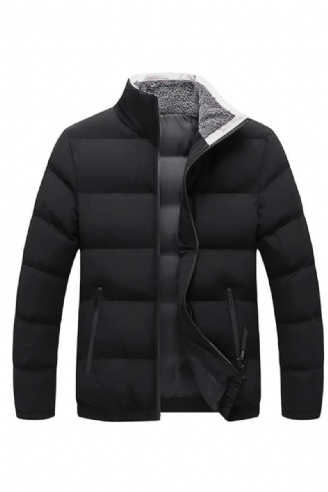 Jas Heren Parka's Winter Dikke Jas Jas Casual Effen Mannelijke Stand Kraag Jassen Bovenkleding