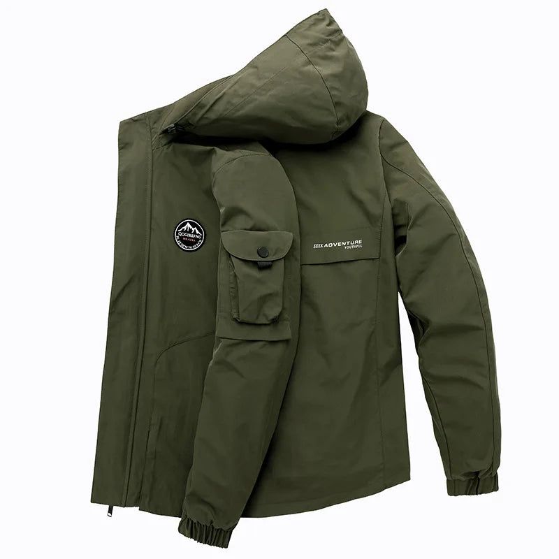 Lente Herfst Tactische Jas Heren Stevige Waterdichte Afneembare Jassen Met Capuchon Militaire Outdoor Windjack - Legergroen