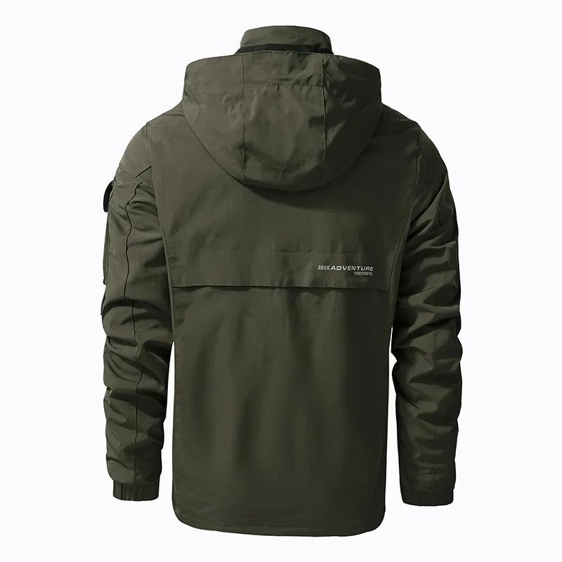 Lente Herfst Tactische Jas Heren Stevige Waterdichte Afneembare Jassen Met Capuchon Militaire Outdoor Windjack - Legergroen