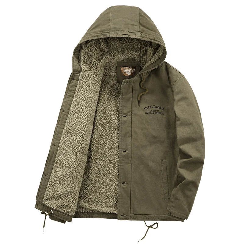 Man Jas Motorfiets Vest Buiten Windscherm Verwarming Militair Koud - Khaki