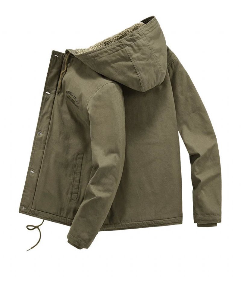 Man Jas Motorfiets Vest Buiten Windscherm Verwarming Militair Koud - Khaki