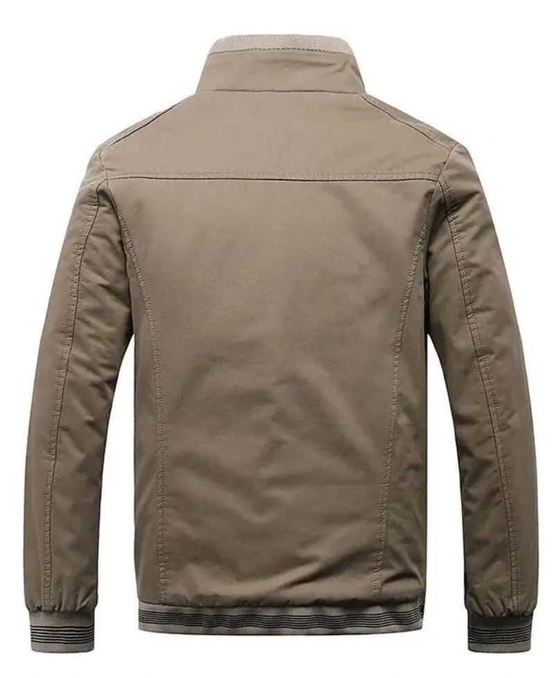 Mannelijke Uitloper Fleece Dikke Warme Casual Windjack Heren Honkbaljassen Winter Bommenwerper Parka's - Beige