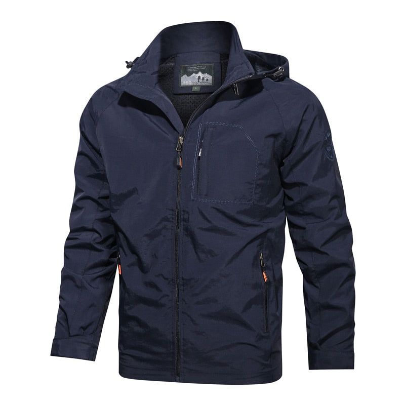 Mannen Jas Nieuwe Casual Windjack Heren Bomberjassen Lente Herfst Outdoor Waterdichte Slanke Jassen Man Streetwear - Blauw