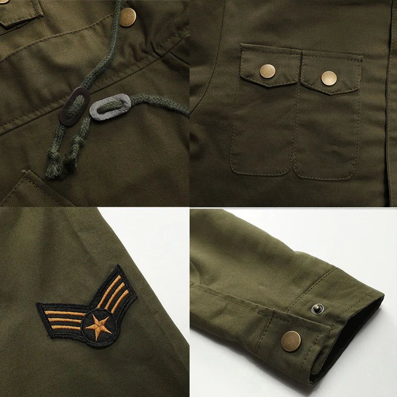 Militaire Herenjassen Jas Heren Windjack Met Capuchon Casual Jas Bovenkleding Herenkleding - Zwart