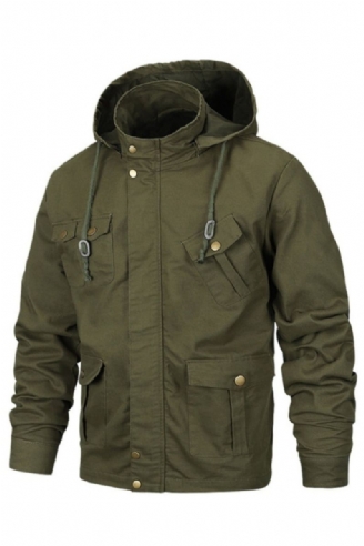 Militaire Jas Heren Katoenen Pilotenjas Met Capuchon Leger Bomberjacks Cargo Flight Jacket Male