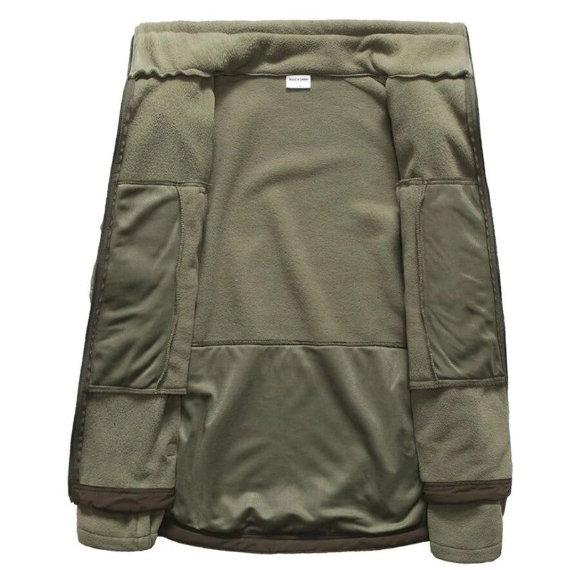 Militaire Tactische Fleece Jas Heren Warme Polar Winterkleding Meerdere Zakken Uitloper Casual Thermische Winddichte Jasjassen - Zwart