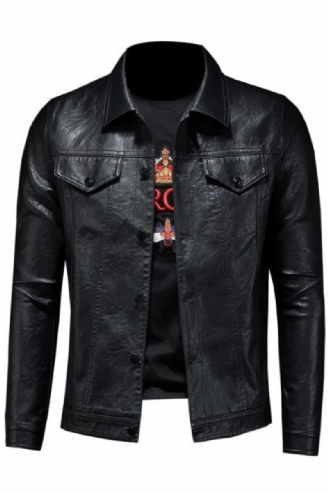 Nieuwe Leren Jas Voor Heren Winter Jas Biker Motorfiets Rits Lange Mouw Jas Top Blouses