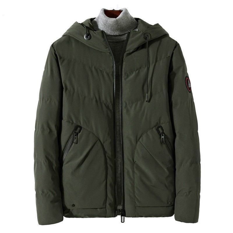 Parka's Winterjas Heren Winterparka's Jas Mannelijke Windjack Met Capuchon Dikke Warme Losse - Zwart