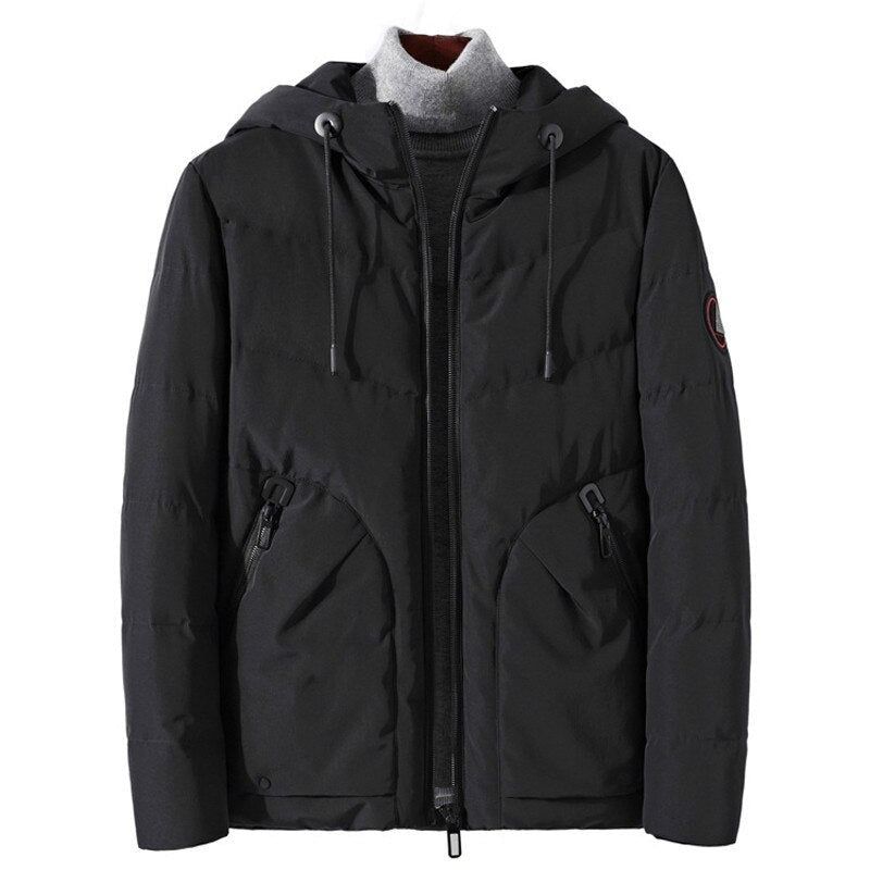 Parka's Winterjas Heren Winterparka's Jas Mannelijke Windjack Met Capuchon Dikke Warme Losse - Zwart