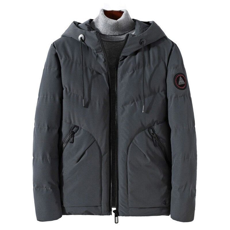 Parka's Winterjas Heren Winterparka's Jas Mannelijke Windjack Met Capuchon Dikke Warme Losse - Zwart