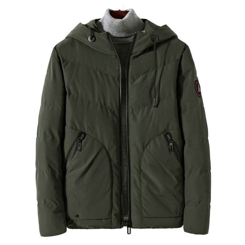 Parka's Winterjas Heren Winterparka's Jas Mannelijke Windjack Met Capuchon Dikke Warme Losse - Zwart