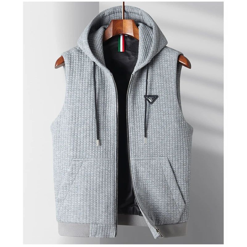 Vest Heren Trend Hoodie Wear-versie Van Het Mouwloos Met Capuchon Casual - Wit