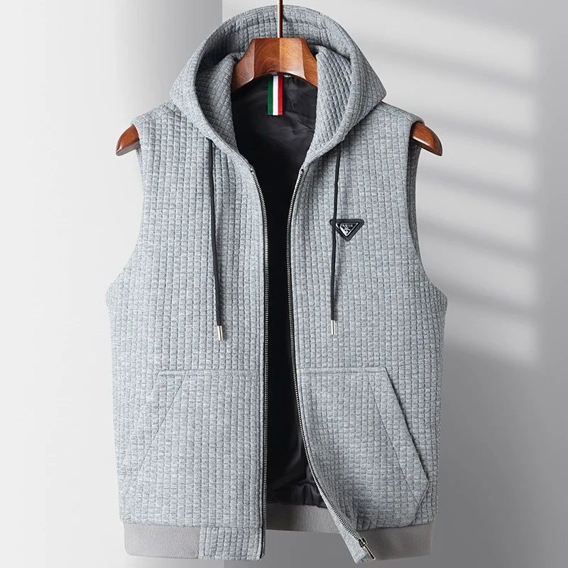 Vest Heren Trend Hoodie Wear-versie Van Het Mouwloos Met Capuchon Casual - Wit