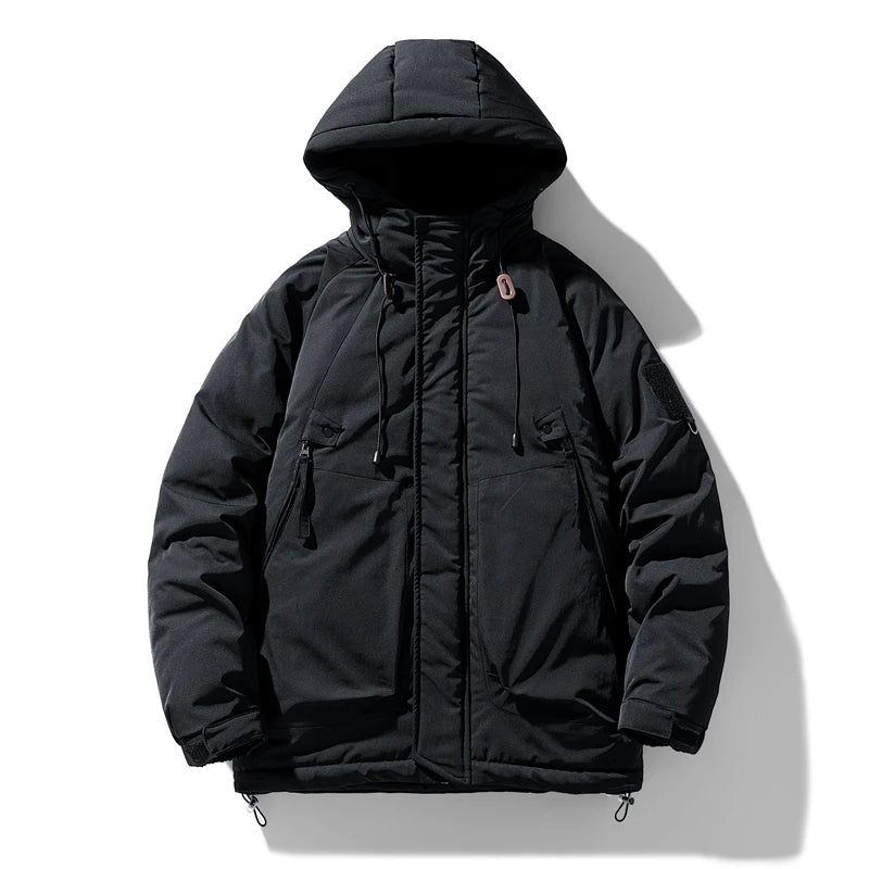 Warme Parka's Met Capuchon Hoge Kwaliteit Heren Losse Stijl Winterjassen Cargo Jassen Windjack Winter Buitenjassen - Groen