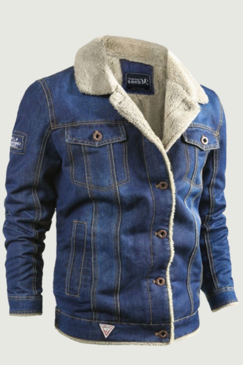 Winter Denim Jasje Heren Wollen Voering Warme Jassen En Uitloper Windjack Kleding