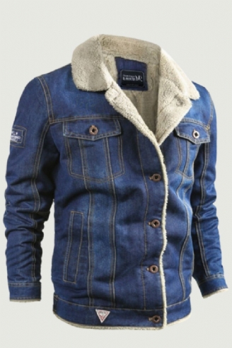 Winter Denim Jasje Heren Wollen Voering Warme Jassen En Uitloper Windjack Kleding