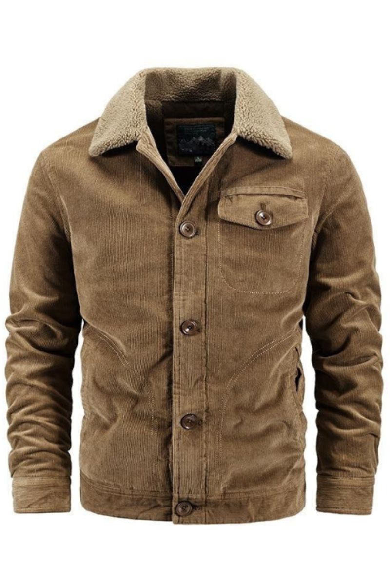 Winter Heren Corduroy Jassen Casual Mannelijke Uitloper Dik Fluwelen Windjack Fleece Warme Kleding