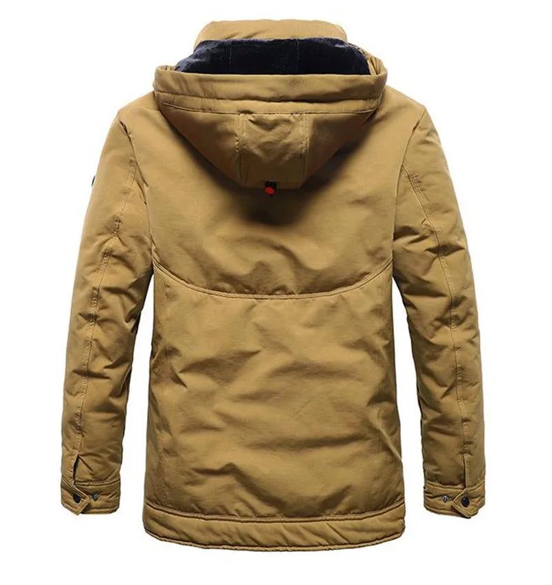 Winter Heren Dikker Jas Casual Capuchon Warm Windjack Parka's Man - Zwart