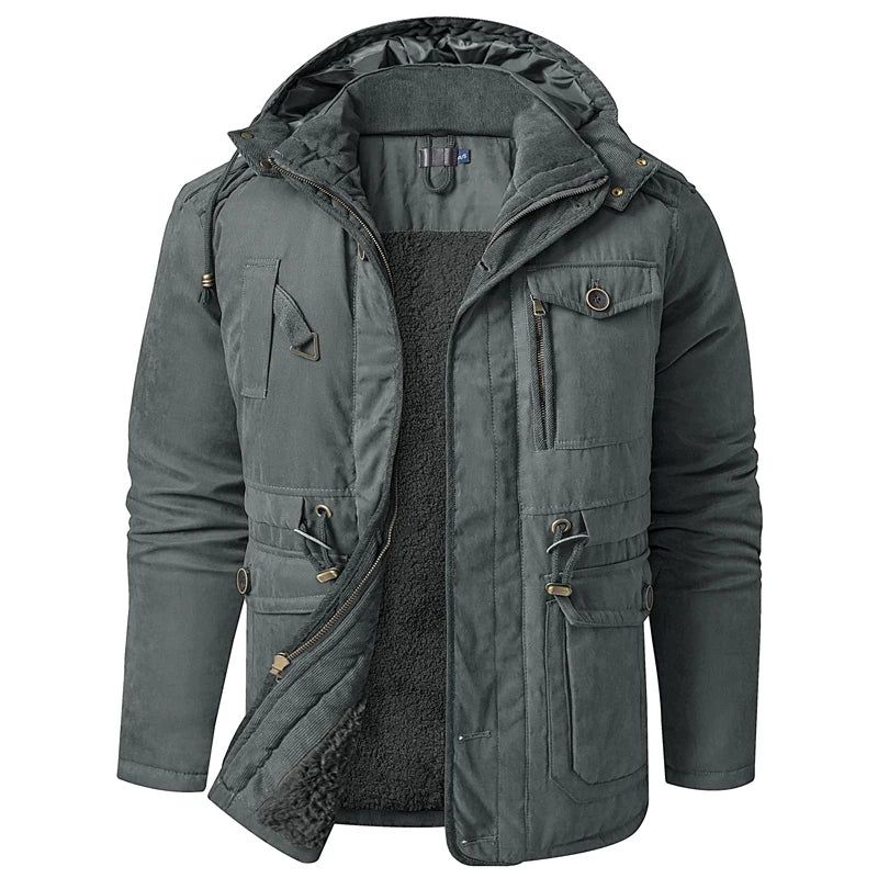 Winter Herenjas Grote Donsjas Met Capuchon Casual Halflange Jas - Zwart