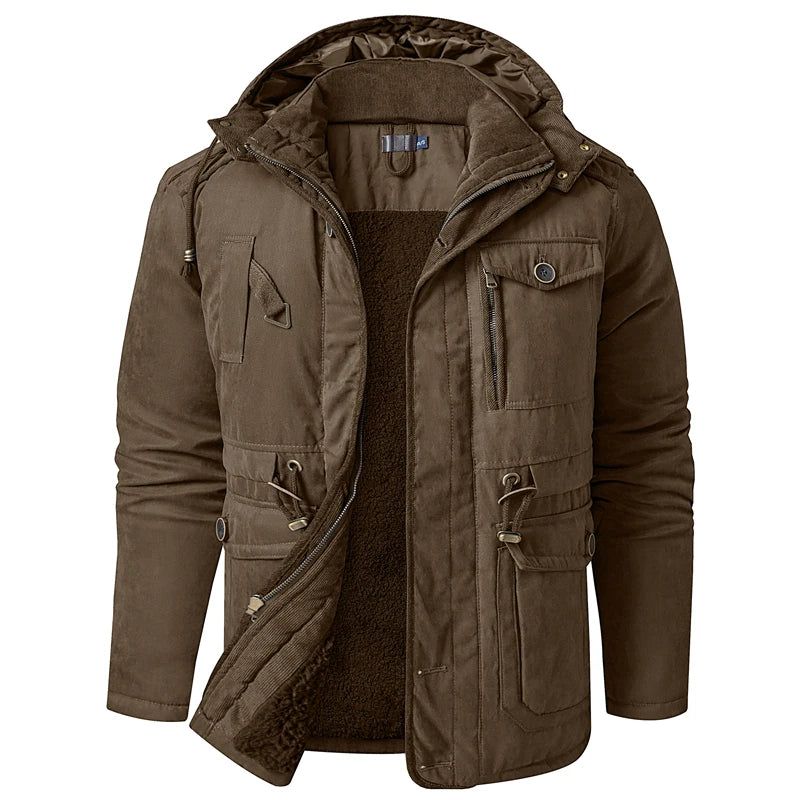 Winter Herenjas Grote Donsjas Met Capuchon Casual Halflange Jas - Zwart