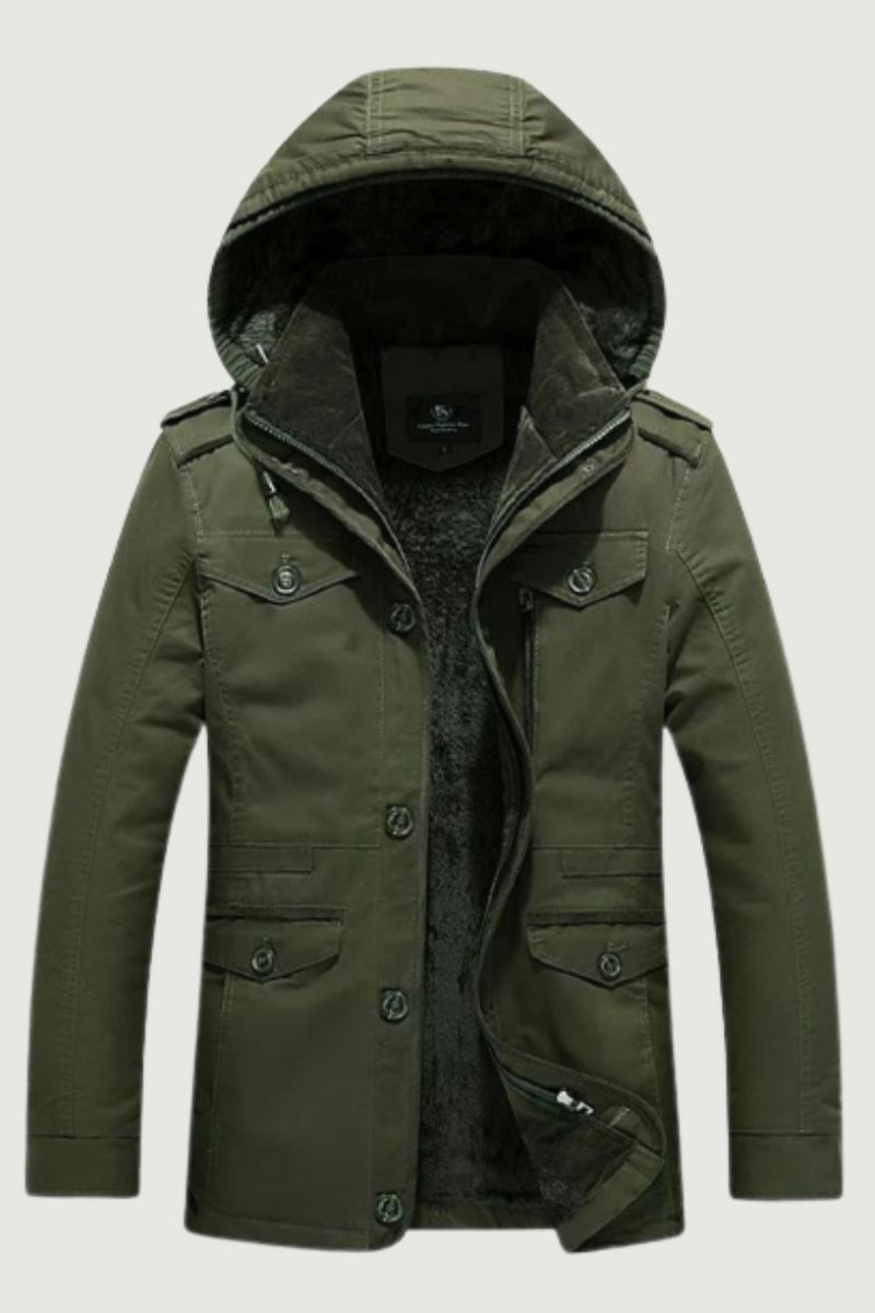 Winter Herenjas Oversized Herenparka's Met Capuchon Multi-pocket Dikker Fleecejack Herenkledingjas