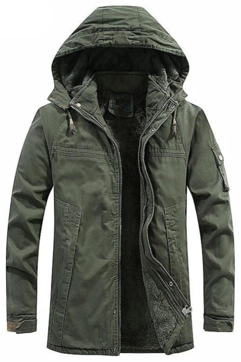 Winter Herenjassen Fleece Warme Winbreaker-jassen Heren Outdoor Dikker Militaire Thermische Jassen Met Capuchon Kleding