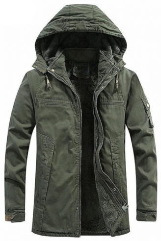 Winter Herenjassen Fleece Warme Winbreaker-jassen Heren Outdoor Dikker Militaire Thermische Jassen Met Capuchon Kleding