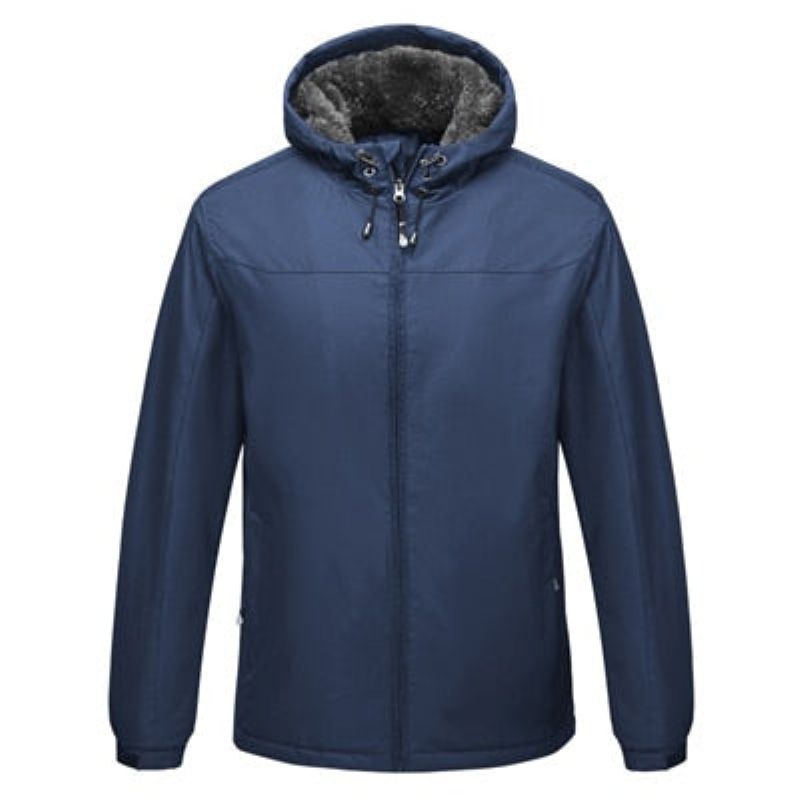 Winter Herensportjack Casual Outdoor Windjack Thermische Jassen Met Capuchon Fleece Warme Herenkleding - Hemelsblauw