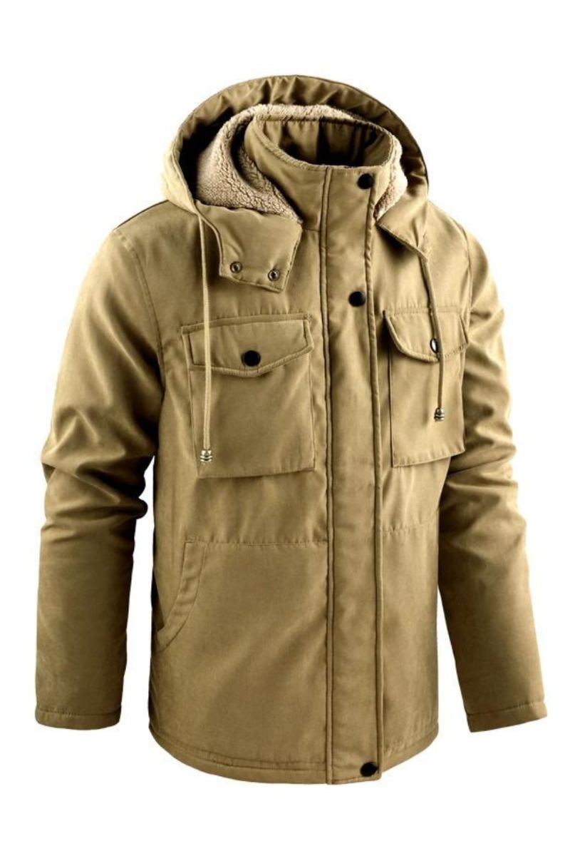 Winter Mannen Dikke Warme Fleece Parka Jas Winddichte Jas Met Capuchon Jas Heren Jas Man