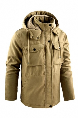 Winter Mannen Dikke Warme Fleece Parka Jas Winddichte Jas Met Capuchon Jas Heren Jas Man