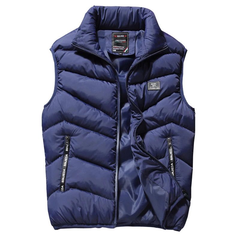 Winter Mannen Gewatteerde Vest Jassen Casual Outdoor Dikke Warme Windjack Mouwloze Jacht Werkkleding Vesten Mannelijke Kleding - Rood