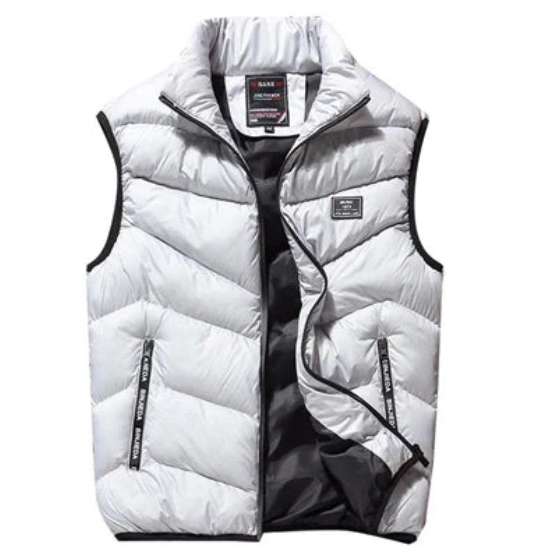 Winter Mannen Gewatteerde Vest Jassen Casual Outdoor Dikke Warme Windjack Mouwloze Jacht Werkkleding Vesten Mannelijke Kleding - Rood