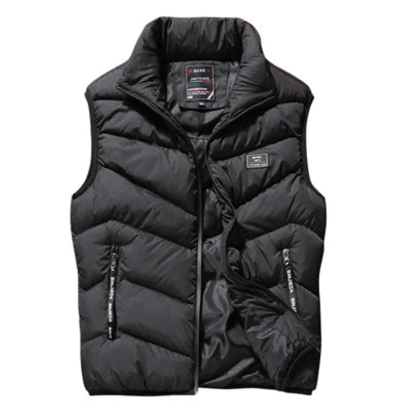 Winter Mannen Gewatteerde Vest Jassen Casual Outdoor Dikke Warme Windjack Mouwloze Jacht Werkkleding Vesten Mannelijke Kleding - Rood