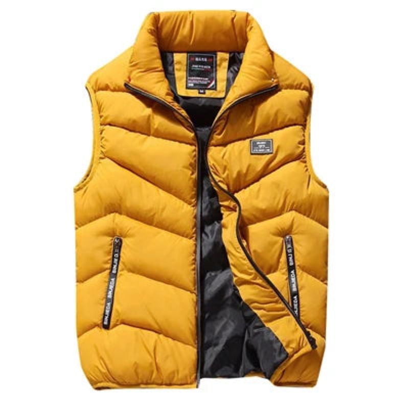 Winter Mannen Gewatteerde Vest Jassen Casual Outdoor Dikke Warme Windjack Mouwloze Jacht Werkkleding Vesten Mannelijke Kleding - Rood