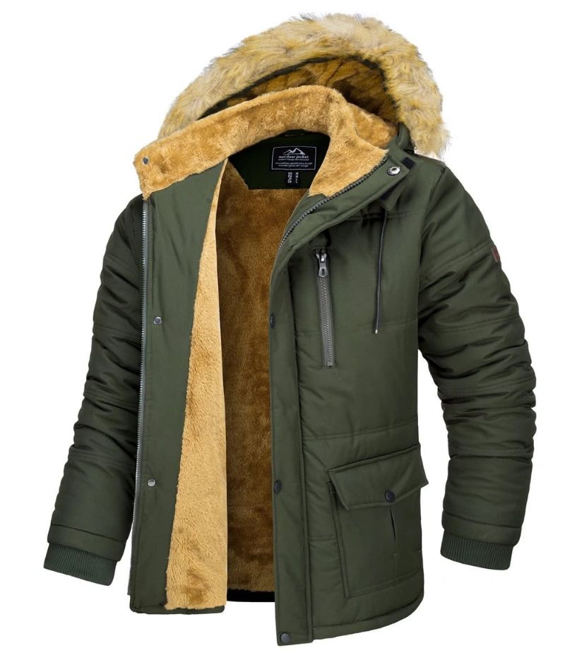 Winterfleecevoering Ski-snowboardjassen Herenjassen Met Capuchon Afneembare Wandelparka Casual Windjack Uitloper - Zwart