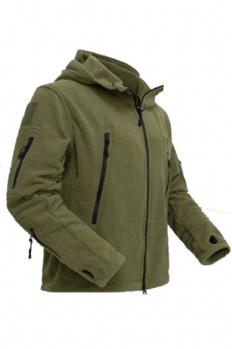 Winterjas Heren Fleece Jas Jas Mannelijke Bovenkleding Warme Rits Casual Jas Kleding Capuchon Jassen