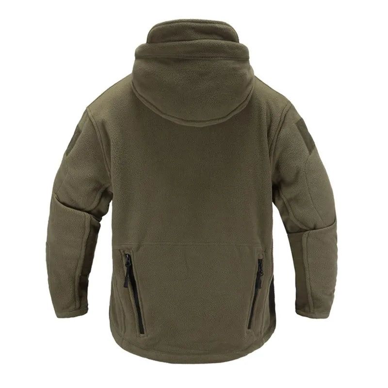 Winterjas Heren Fleece Jas Jas Mannelijke Bovenkleding Warme Rits Casual Jas Kleding Capuchon Jassen - Kaki