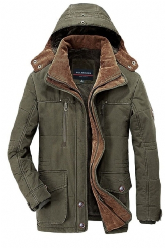 Winterjas Heren Fleece Warme Katoenen Parka Jas Jas Dikke Jas Parka's Gewatteerd