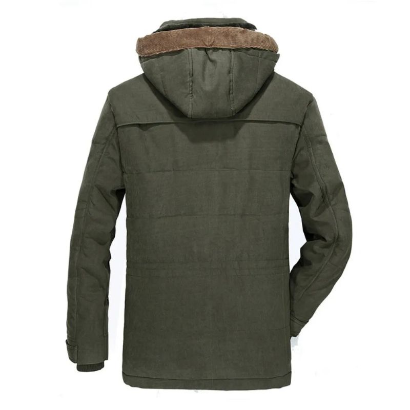 Winterjas Heren Uitloper Windjack Militair Bont Pluche Dikker Fleece Kleding - Koffie