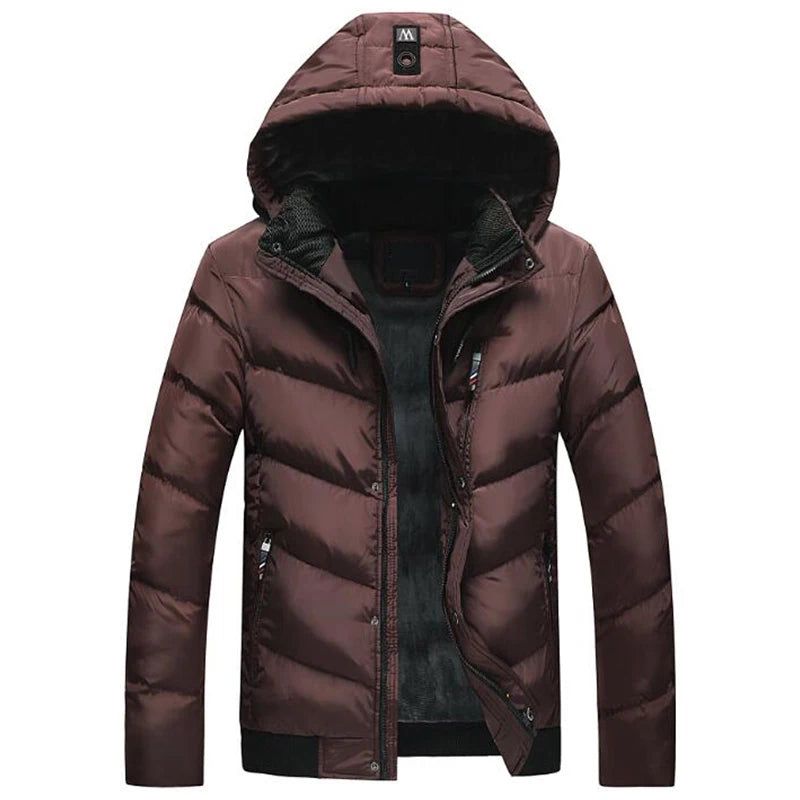 Winterparka Heren Dikke Warme Jas Met Capuchon Waterdichte Wollen Voering Mannelijke Uitloper Parka Herenkleding - Zwart