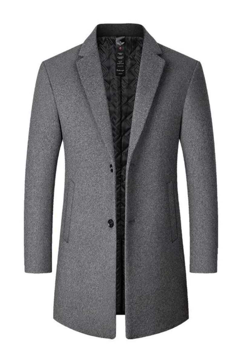 Winterwol Heren Dikke Jas Opstaande Kraag Mannelijke Wolmix Uitloper Jas Smart Casual Trench