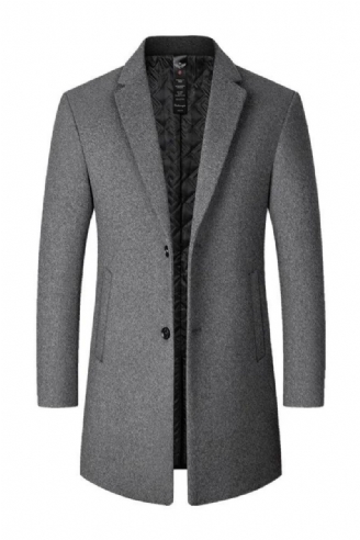 Winterwol Heren Dikke Jas Opstaande Kraag Mannelijke Wolmix Uitloper Jas Smart Casual Trench