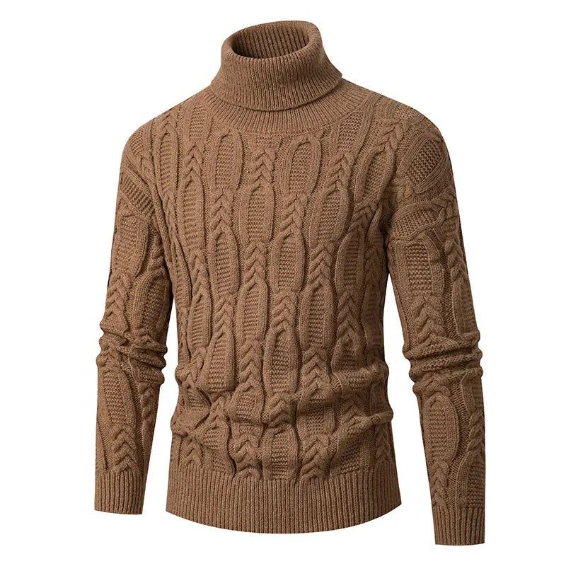 Coltrui Jacquard Trui Heren Vintage Warme Effen Pull Marque Luxe - Beige Wit