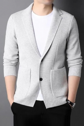 Gebreide Stijl Vest Heren Slim Fit Trui Casual Effen Jassen Jas Kleding